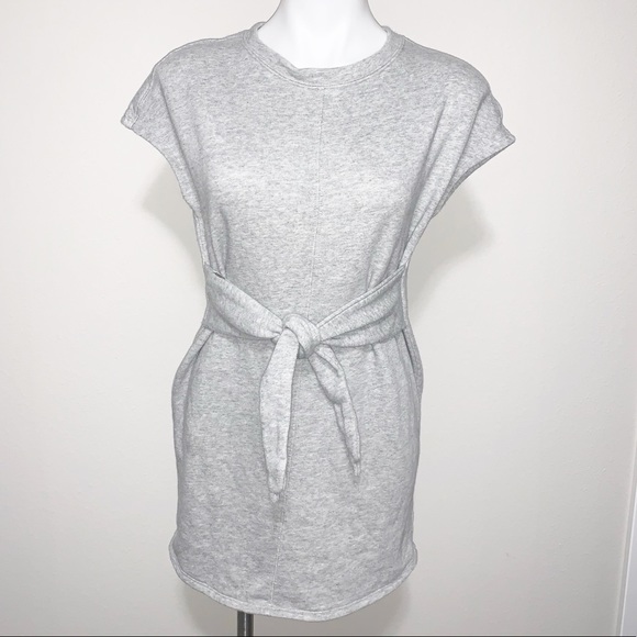 Athleta Dresses & Skirts - Athleta Embrace Light Gray Sweatshirt Dress